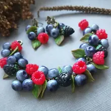  Bracelet with berries of raspberry blueberries and BlackBerry 