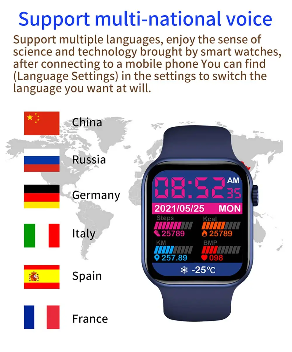 IWO Smart Watch Men Series 7 Wireless Charge Smartwatch Women Heart Rate Watches Bluetooth Call Fitness Tracker For Android IOS