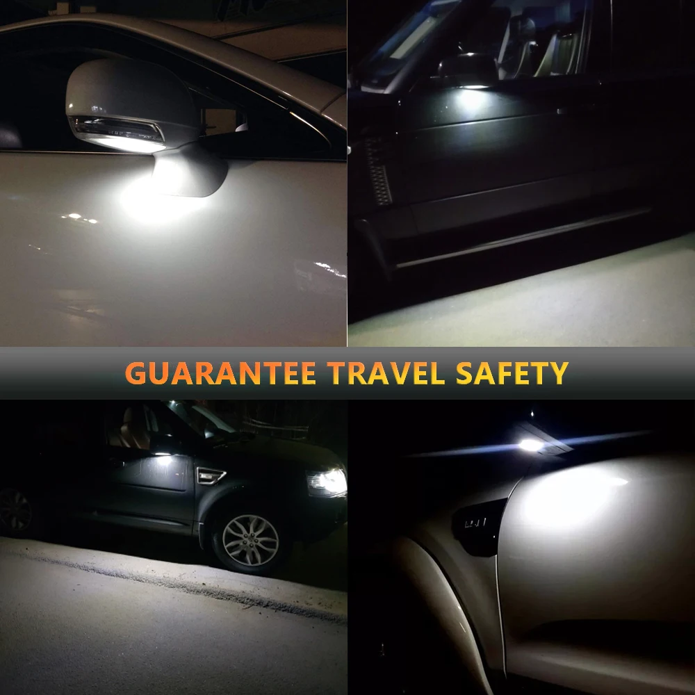 2Pcs LED Side Mirror Lamps Puddle Light For Land Rover Discovery 3 Discovery 4 Freelander 2 Range Rover 3 Sport L320 LR2 LR3 LR4