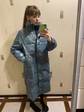 Down-Jacket Coat Yellow Winter Women Outerwear Snow FTLZZ Warm Blue Long 90%White-Duck-Down