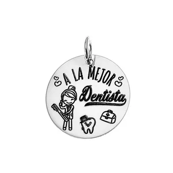 

Pendant 925 Sterling silver m disc 21mm. BEST DENTIST [AC0543GR] -Customizable-RECORDING INCLUDED IN THE PRICE