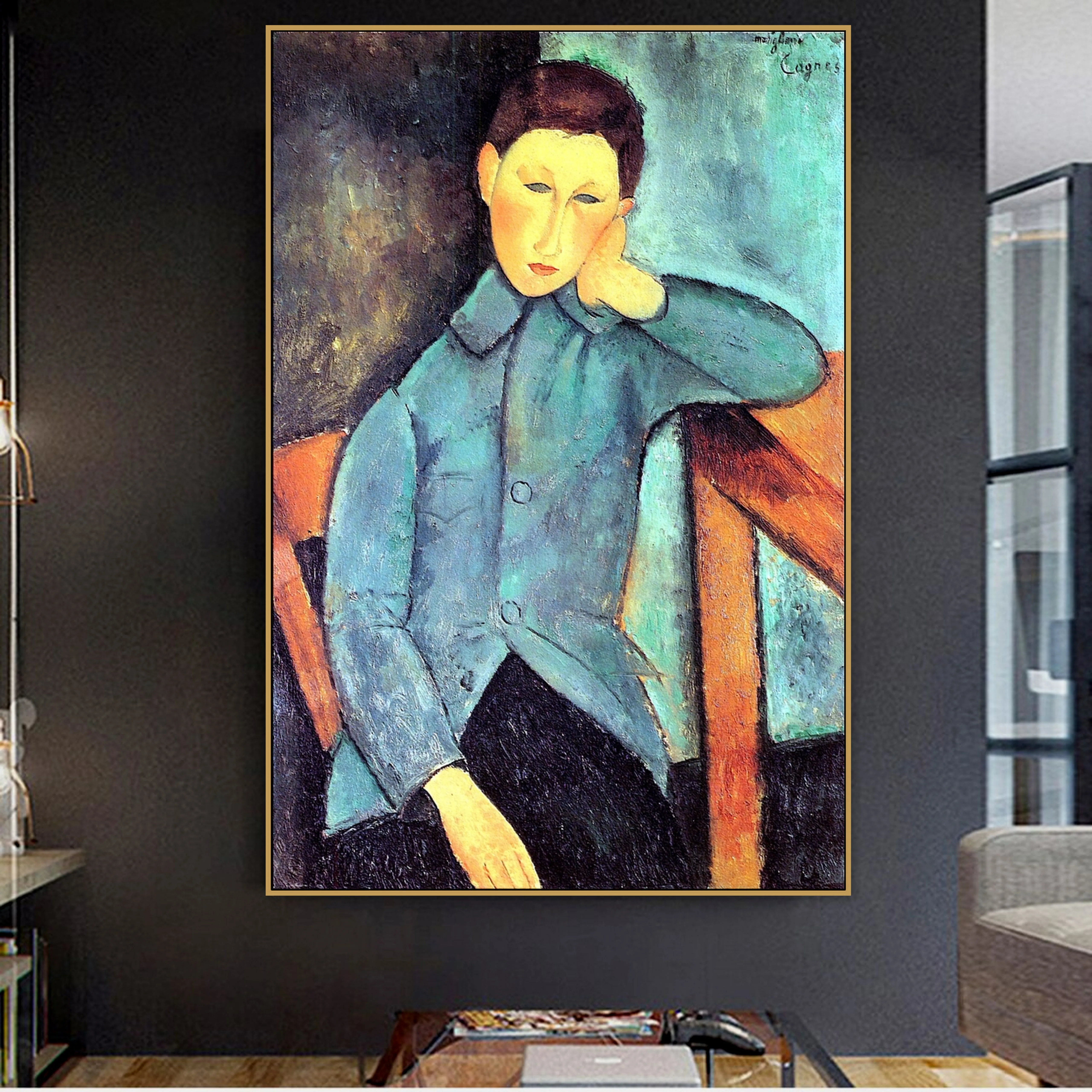 Amedeo Clemente Modigliani старый известный мастер художник мальчик холст картина печатный