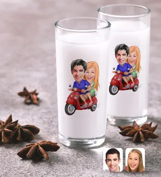 

Personalized Valentine Caricature Of Dual Arrack Cup Seti-10