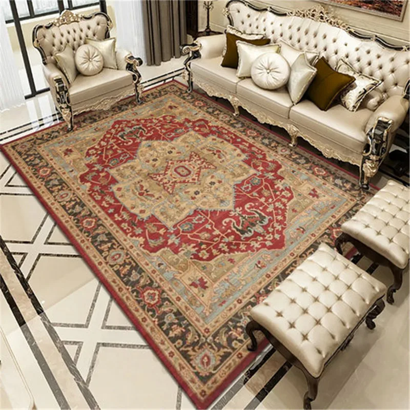 Tapis Oriental Rouge et Or - Sari Indien