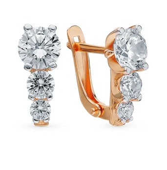 

Silver earrings with cubic zirconia sunlight sample 925