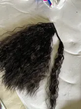Vigorous-extensiones de cabello sintético con pinza, cabello sintético con cola de caballo ondulada, color marrón degradado