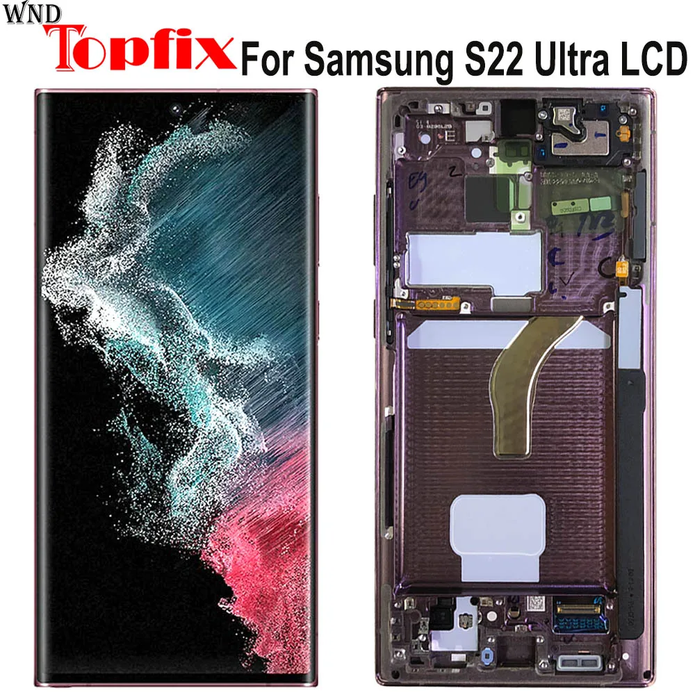 

6.8" For Samsung Galaxy S22 Ultra 5G LCD Display Touch Screen Digitizer Assembly S22 Ultra S908B S908B/DS S908U Display