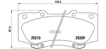 

Brake disc pads front. Toyota HiLux VII pickup (_ N1 _ _ N2 _ _ N3 _) 08/04- Brembo art. p83140