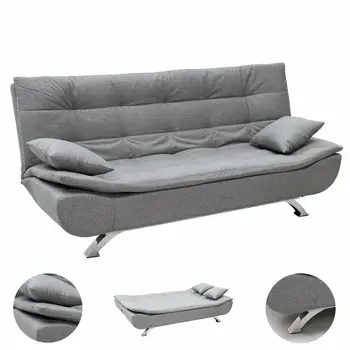 

Tamit Gray - Sofa Sofa bed click clac Reclining Gray fabric 3 with 2 pillows