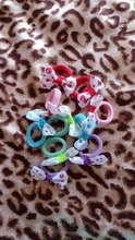10Pcs Polka Dots Bow Hair Ring Rope Elastic Hair Rubber Bands Hair Accessories for Girls