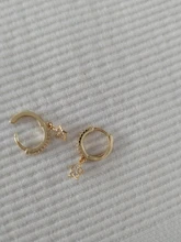 Pendientes de aro de Estrella de Plata de Ley 925 para mujer, pendientes de aro dorados, joyería delicada al por mayor