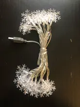 Adornos navideños para el hogar, guirnalda colgante con luz LED de copo de nieve para decoración de árbol de Navidad, regalo de Navidad, Año Nuevo, 2020