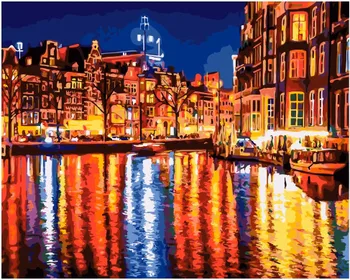 

Picture by numbers GX 34713 reflection of the evening city 40*50