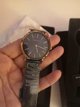 Ins-Reloj de pulsera de cuarzo japonés para mujer, accesorio de marca, resistente al agua, de oro rosa, sencillo, de acero inoxidable, 1 Juego