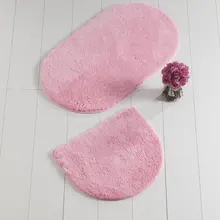 Коврики для ванной нескользящие Противоскользящие коврики противоскользящие цвета конфетно-Розовый овальный 2'Li набор 60X100 Cm-50X60 см