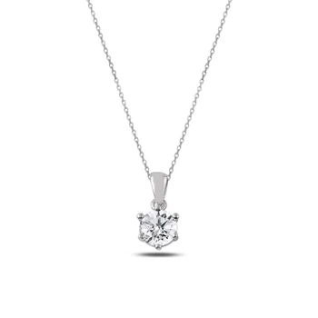 

KUTAYDAN Zircon Cubic Zirconia Solitaire Pendant 925 Sterling Silver