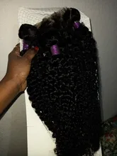 Bobbi Collection-3 mechones con cierre de encaje, parte media, 200 g/set, Pelo Rizado Jerry, tejido de cabello humano indio Remy de 12-22 pulgadas