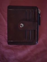 Tarjetero pequeño de cuero delgado con bolsillo para monedas para hombre y mujer, cartera pequeña de moda para tarjetas de identificación, monedero de negocios