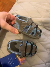 Sandalias de suela blanda para bebé, zapatos planos de 1 año, KF560