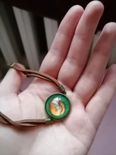 Pulseras de cuero de zorro durmiente, cristal redondo de 20mm, accesorios de mano con patrón bonito, 2020