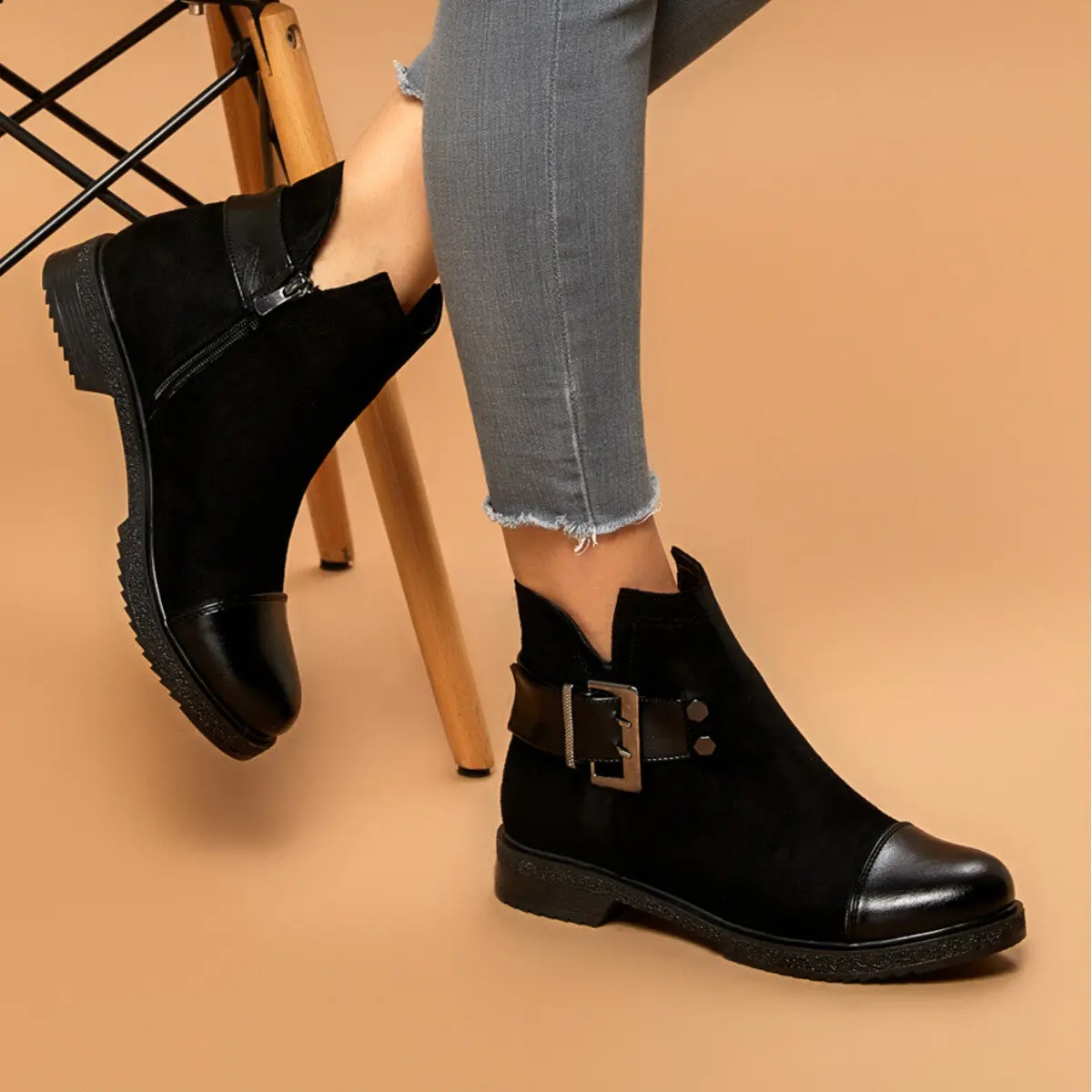 FLO para mujer, botas cortas de primavera, botines de otoño, plataforma, con cremallera para mujer, confort, envío directo, BUTIGO BEDU AliExpress Calzado