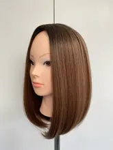 HENRY MARGU-pelucas sintéticas rectas, color negro y marrón, con resalte para mujeres, parte media, longitud del hombro, pelo Bobo resistente al calor