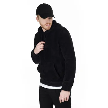 

Buratti Plush Kangaroo Pocket Hoodie Hoodies Men Sweat Long Sleeve Male Sweat Толстовка 55619 K8783