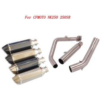 Slip On Motorcycle Exhaust Head Link Pipe And 51mm Muffler Stainless Steel Exhaust System For CFMOTO NK250 250SR All Years