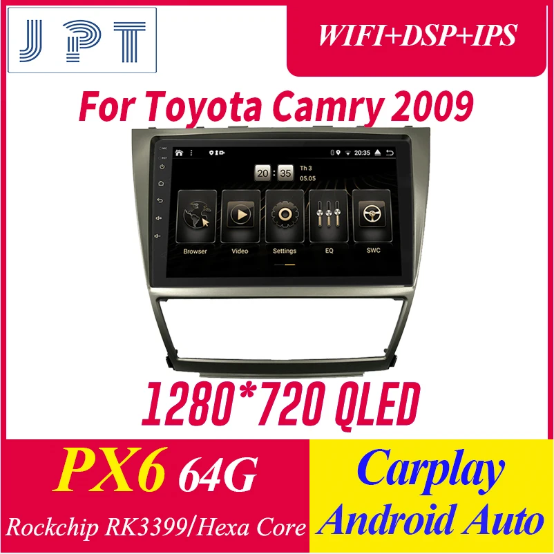 Автомобильный мультимедийный плеер на Android 1 din для TOYOTA Camry 2009-2011 QLED 1280*720 Carplay DSP RDS GPS