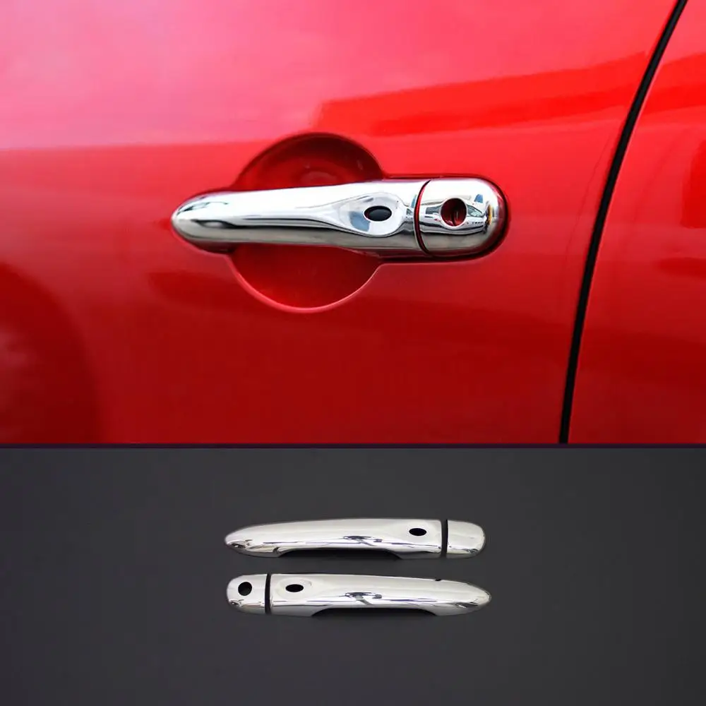 For Renault Clio 4 Accessories 2012-2018 Clio 4 Accessories Chrome Front Door Handle Chrome Stainless Steel 2pcs (Sensor) enlarge