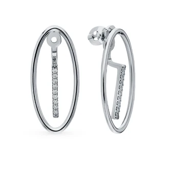 

Silver earrings with cubic zirconia sunlight sample 925