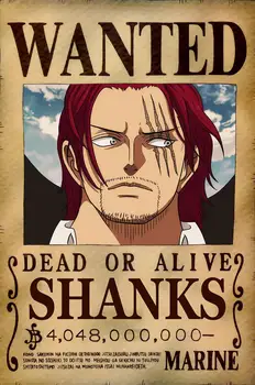 

One Piece WANTED Poster (A3: 28 x 43 cm) - SHANKS