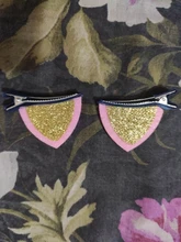 Horquilla con orejas de gato y lentejuelas tridimensional para niña, 2 uds., horquilla para niña, horquilla para bebé, clip LATERAL, regalo de vacaciones