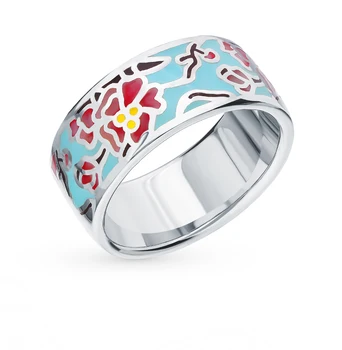

Silver ring with enamel sunlight