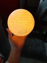 USB Rechargeable Moon-Lamp Night-Light Lunar Custom Tap/remote-Switch 3d-Printing Photo/text