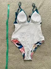 Bañador de una pieza con volantes para mujer, traje de baño Sexy con estampado de hojas, cuello de pico profundo, traje de baño ajustable con Espalda descubierta, ropa de playa de talla grande 2020
