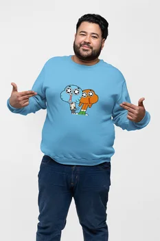 

Angemiel Wear Fan Up To Darwin And Gumball Blue Men 'S Sweatshirt