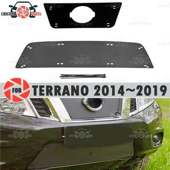 

Winter radiator cap for Nissan Terrano 2014~2019 plastic ABS embossed cover front bumper car styling accessories decor