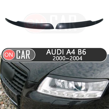

For Audi A4 B6 2000-2004 headlights eyelids car styling eyebrows trim stickers cover brows eyelids trims tuning decoration