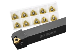 SER1616H16 SER2020K16 SER2525M16 rosca externa torno herramientas de torneado de 16ER insertos de carburo CNC titular