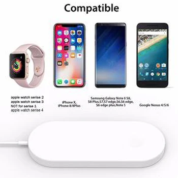 

2 IN 1 MINI AIRPOWER WIRELESS charger para MÓVIL Y apple watch series 4 3 2 cargador inalámbrico para iphone 8 X XS MAX 11 PRO