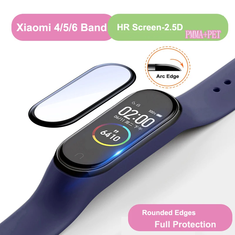 3D Защита экрана для Mi Band 6 5 4 пленка ремешок полное мягкое защитное стекло