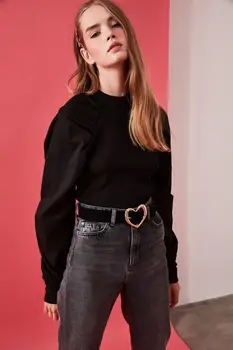 

Trendyol With Heart Buckles Suede Belt TWOAW21KE0008