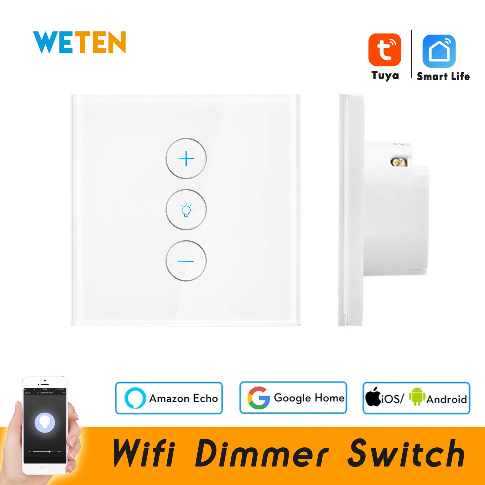 Переключатель регулировки яркости Wi-Fi Tuya для светодиодной лампы 220 В 110 умный