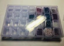 Mordoa-caja de almacenamiento de cuentas de plástico transparente con 28 ranuras, caja organizadora para herramientas de manicura de decoración de uñas, expositor de joyería
