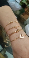 Tocona 4 unids/set moda Bohemia hoja de nudo mano brazalete enlace cadena encanto pulsera brazalete para las mujeres pulseras de oro joyería para mujer 6115