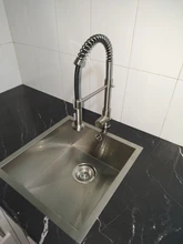 Rozin-Grifo negro mate para cocina, boquilla rociadora de rotación de 360 grados, mezclador montado en cubierta, para fregadero de cocina, frío y caliente