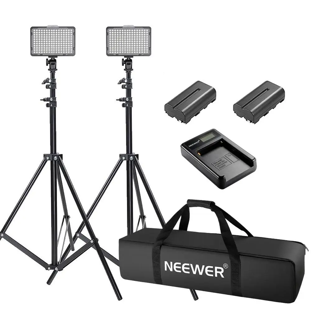 Neewer Диммируемый 176 светодиодный видео свет на камере Светодиодная панель с 2200mAh