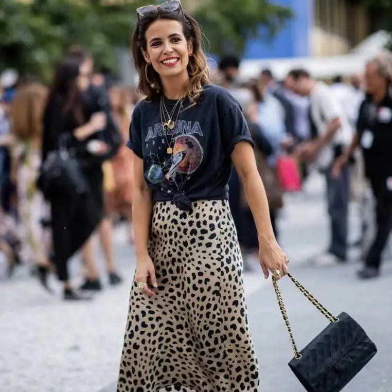 Новая модная леопардовая юбка с высокой талией, ретро сексуальная юбка