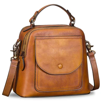 

Leather Women Backpacks for Teenagers female Back Pack Large Capacity Travelling Bags Vintage school bag